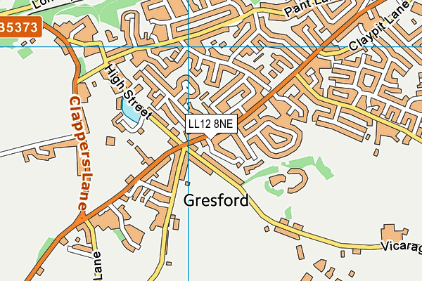 LL12 8NE map - OS VectorMap District (Ordnance Survey) LL12 8NE map - OS VectorMap District (Ordnance Survey)