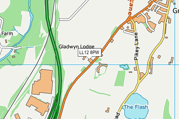 LL12 8PW map - OS VectorMap District (Ordnance Survey) LL12 8PW map - OS VectorMap District (Ordnance Survey)