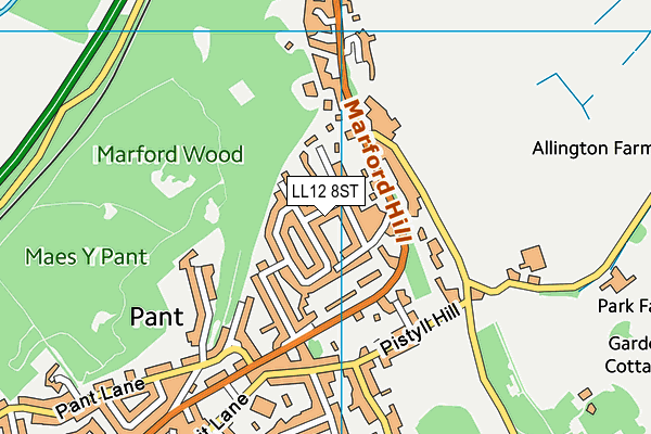 LL12 8ST map - OS VectorMap District (Ordnance Survey) LL12 8ST map - OS VectorMap District (Ordnance Survey)