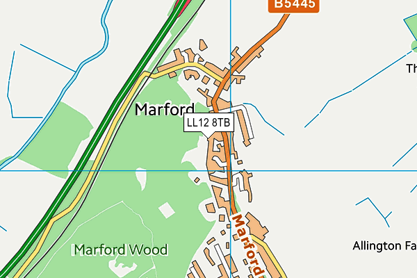 LL12 8TB map - OS VectorMap District (Ordnance Survey) LL12 8TB map - OS VectorMap District (Ordnance Survey)