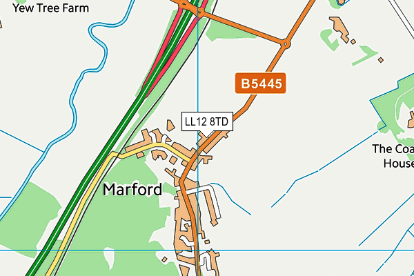 LL12 8TD map - OS VectorMap District (Ordnance Survey) LL12 8TD map - OS VectorMap District (Ordnance Survey)
