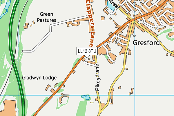 LL12 8TU map - OS VectorMap District (Ordnance Survey) LL12 8TU map - OS VectorMap District (Ordnance Survey)