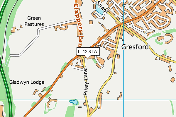 LL12 8TW map - OS VectorMap District (Ordnance Survey) LL12 8TW map - OS VectorMap District (Ordnance Survey)