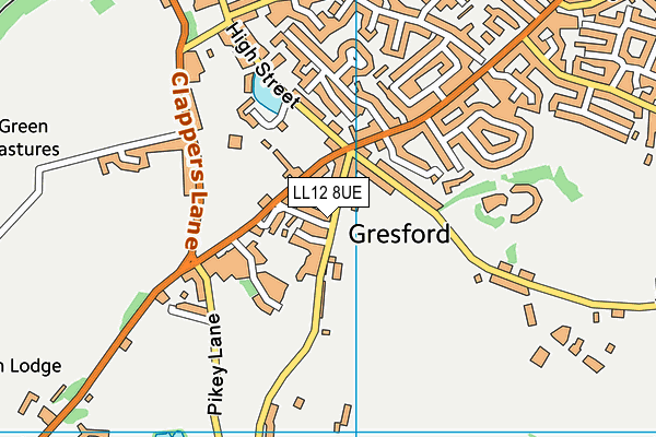 LL12 8UE map - OS VectorMap District (Ordnance Survey) LL12 8UE map - OS VectorMap District (Ordnance Survey)