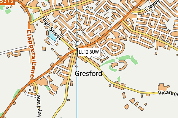 LL12 8UW map - OS VectorMap District (Ordnance Survey)