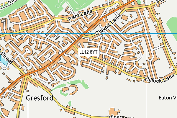 LL12 8YT map - OS VectorMap District (Ordnance Survey) LL12 8YT map - OS VectorMap District (Ordnance Survey)