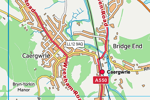 LL12 9AQ map - OS VectorMap District (Ordnance Survey)