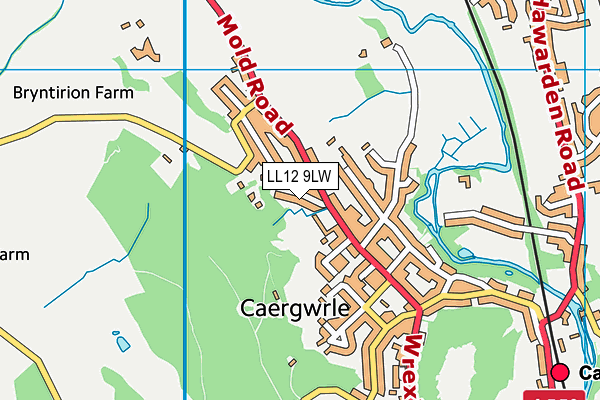 LL12 9LW map - OS VectorMap District (Ordnance Survey)