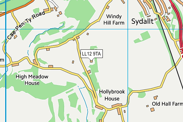 LL12 9TA map - OS VectorMap District (Ordnance Survey) LL12 9TA map - OS VectorMap District (Ordnance Survey)