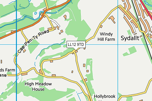 LL12 9TD map - OS VectorMap District (Ordnance Survey)