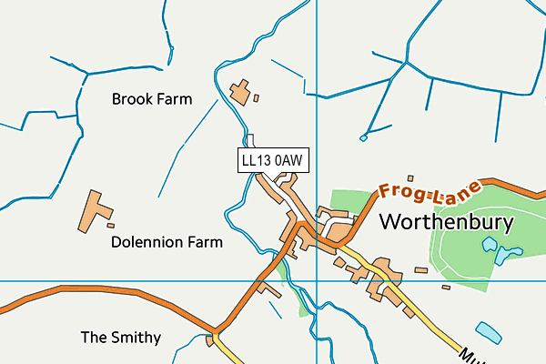 LL13 0AW map - OS VectorMap District (Ordnance Survey) LL13 0AW map - OS VectorMap District (Ordnance Survey)