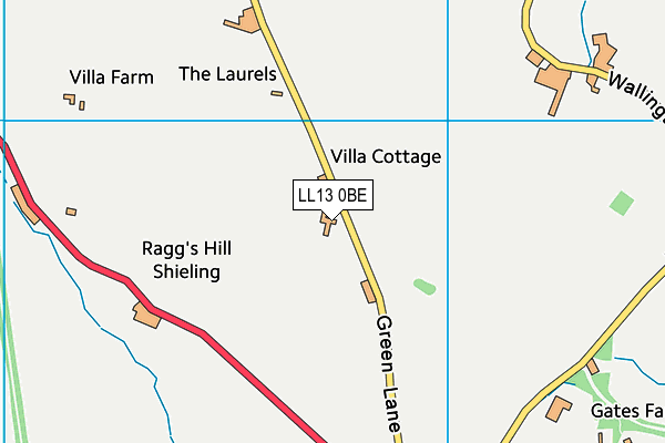 LL13 0BE map - OS VectorMap District (Ordnance Survey) LL13 0BE map - OS VectorMap District (Ordnance Survey)