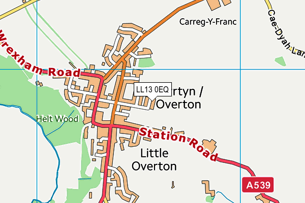 LL13 0EQ map - OS VectorMap District (Ordnance Survey) LL13 0EQ map - OS VectorMap District (Ordnance Survey)