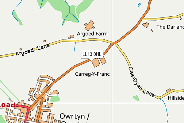 LL13 0HL map - OS VectorMap District (Ordnance Survey) LL13 0HL map - OS VectorMap District (Ordnance Survey)