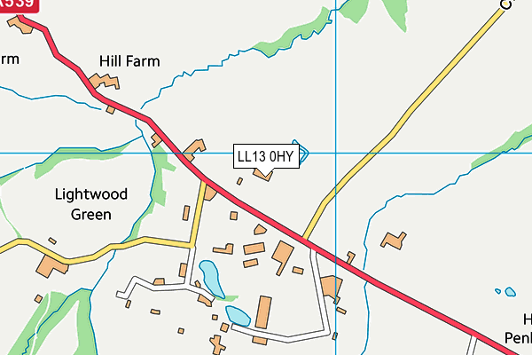 LL13 0HY map - OS VectorMap District (Ordnance Survey) LL13 0HY map - OS VectorMap District (Ordnance Survey)