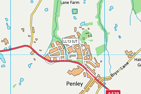 LL13 0JT map - OS VectorMap District (Ordnance Survey)