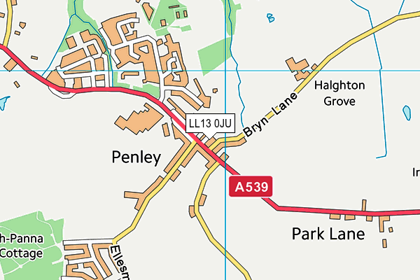 LL13 0JU map - OS VectorMap District (Ordnance Survey) LL13 0JU map - OS VectorMap District (Ordnance Survey)