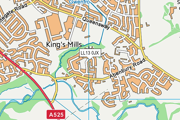 LL13 0JX map - OS VectorMap District (Ordnance Survey) LL13 0JX map - OS VectorMap District (Ordnance Survey)