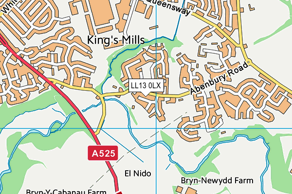 LL13 0LX map - OS VectorMap District (Ordnance Survey) LL13 0LX map - OS VectorMap District (Ordnance Survey)