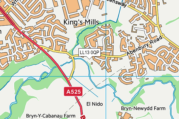 LL13 0QP map - OS VectorMap District (Ordnance Survey)