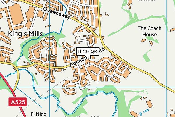 LL13 0QR map - OS VectorMap District (Ordnance Survey) LL13 0QR map - OS VectorMap District (Ordnance Survey)