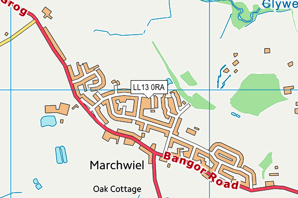 LL13 0RA map - OS VectorMap District (Ordnance Survey) LL13 0RA map - OS VectorMap District (Ordnance Survey)