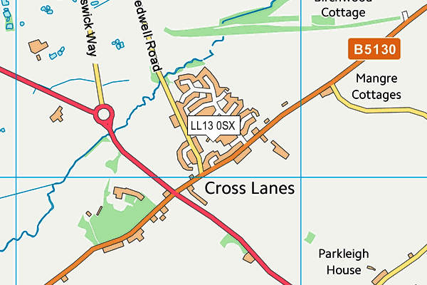 LL13 0SX map - OS VectorMap District (Ordnance Survey) LL13 0SX map - OS VectorMap District (Ordnance Survey)