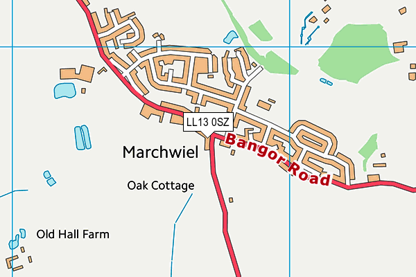LL13 0SZ map - OS VectorMap District (Ordnance Survey) LL13 0SZ map - OS VectorMap District (Ordnance Survey)