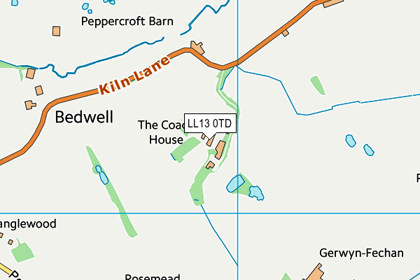 LL13 0TD map - OS VectorMap District (Ordnance Survey) LL13 0TD map - OS VectorMap District (Ordnance Survey)