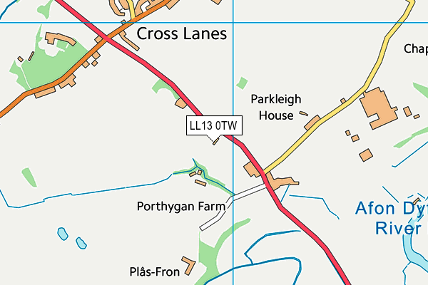 LL13 0TW map - OS VectorMap District (Ordnance Survey) LL13 0TW map - OS VectorMap District (Ordnance Survey)