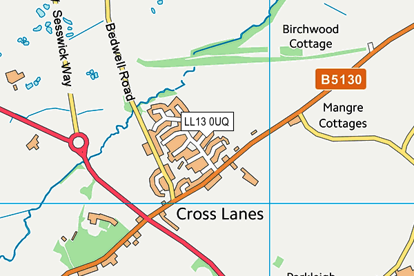 LL13 0UQ map - OS VectorMap District (Ordnance Survey) LL13 0UQ map - OS VectorMap District (Ordnance Survey)