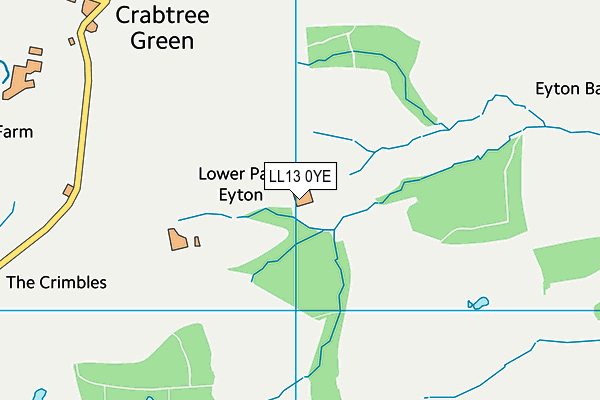 LL13 0YE map - OS VectorMap District (Ordnance Survey) LL13 0YE map - OS VectorMap District (Ordnance Survey)