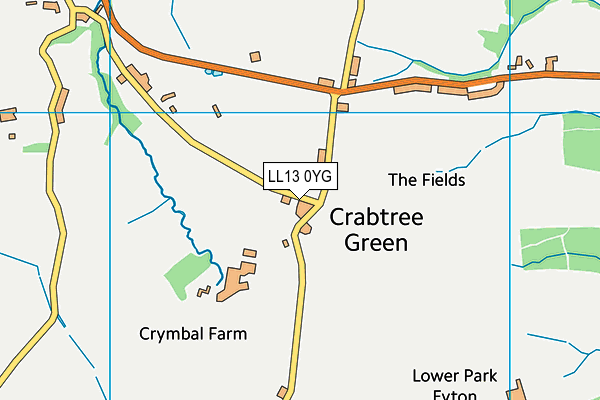LL13 0YG map - OS VectorMap District (Ordnance Survey) LL13 0YG map - OS VectorMap District (Ordnance Survey)