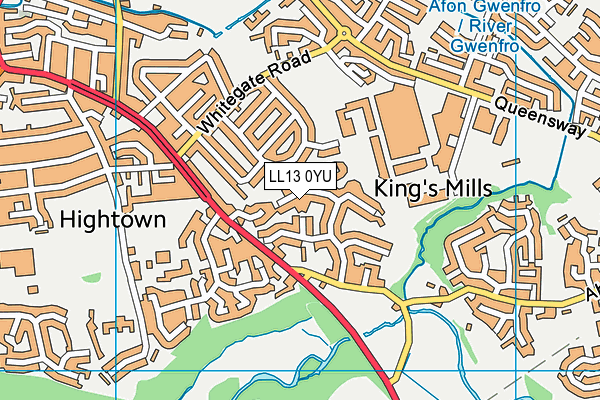 LL13 0YU map - OS VectorMap District (Ordnance Survey) LL13 0YU map - OS VectorMap District (Ordnance Survey)