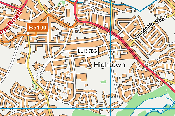 LL13 7BG map - OS VectorMap District (Ordnance Survey) LL13 7BG map - OS VectorMap District (Ordnance Survey)