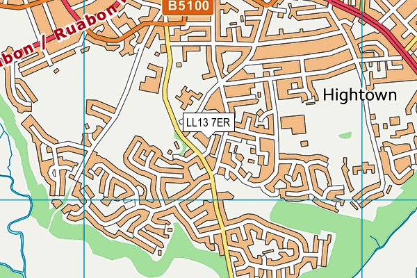 LL13 7ER map - OS VectorMap District (Ordnance Survey) LL13 7ER map - OS VectorMap District (Ordnance Survey)
