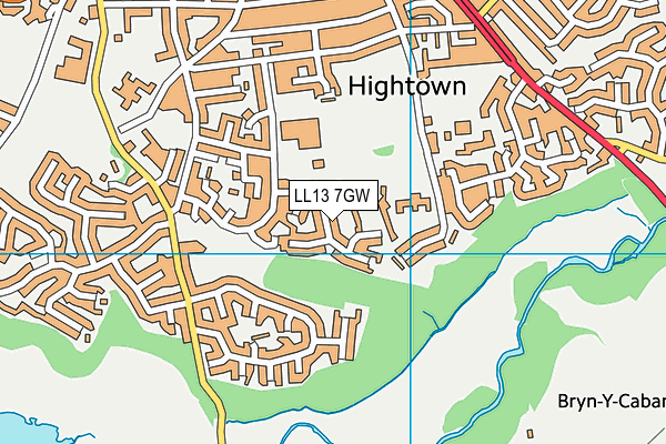 LL13 7GW map - OS VectorMap District (Ordnance Survey) LL13 7GW map - OS VectorMap District (Ordnance Survey)