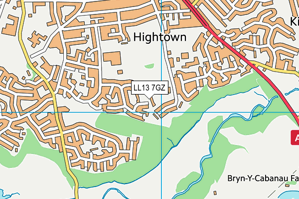 LL13 7GZ map - OS VectorMap District (Ordnance Survey) LL13 7GZ map - OS VectorMap District (Ordnance Survey)