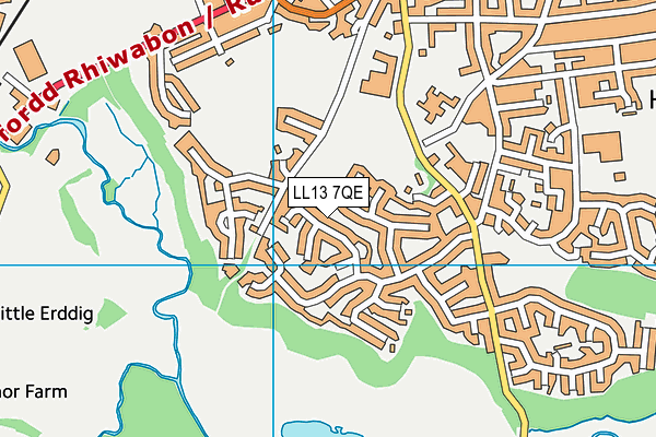 LL13 7QE map - OS VectorMap District (Ordnance Survey) LL13 7QE map - OS VectorMap District (Ordnance Survey)