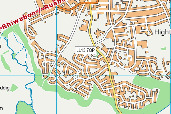 LL13 7QP map - OS VectorMap District (Ordnance Survey) LL13 7QP map - OS VectorMap District (Ordnance Survey)