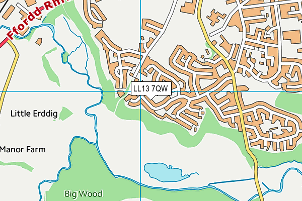 LL13 7QW map - OS VectorMap District (Ordnance Survey) LL13 7QW map - OS VectorMap District (Ordnance Survey)