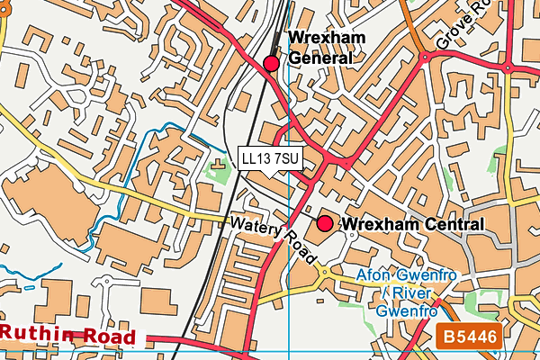 LL13 7SU map - OS VectorMap District (Ordnance Survey) LL13 7SU map - OS VectorMap District (Ordnance Survey)