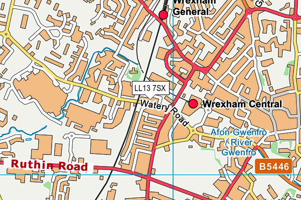 LL13 7SX map - OS VectorMap District (Ordnance Survey) LL13 7SX map - OS VectorMap District (Ordnance Survey)
