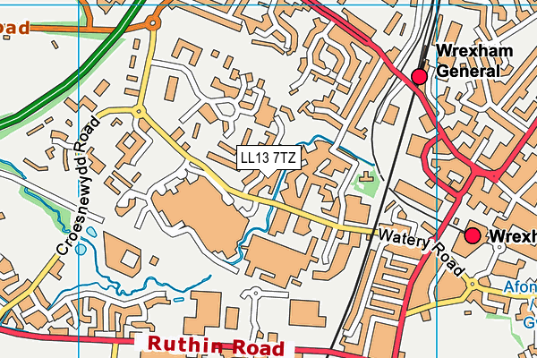 LL13 7TZ map - OS VectorMap District (Ordnance Survey)