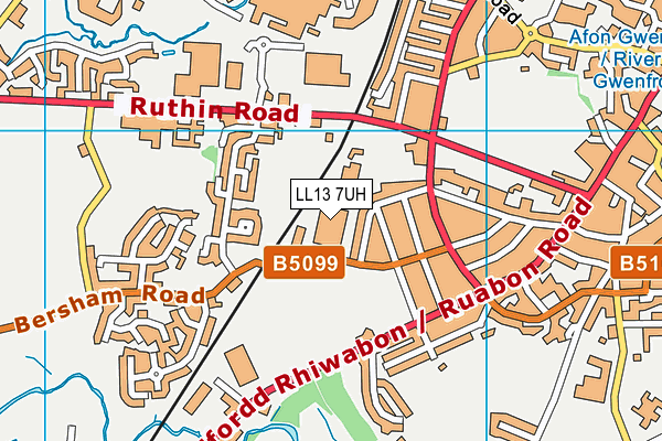 LL13 7UH map - OS VectorMap District (Ordnance Survey) LL13 7UH map - OS VectorMap District (Ordnance Survey)