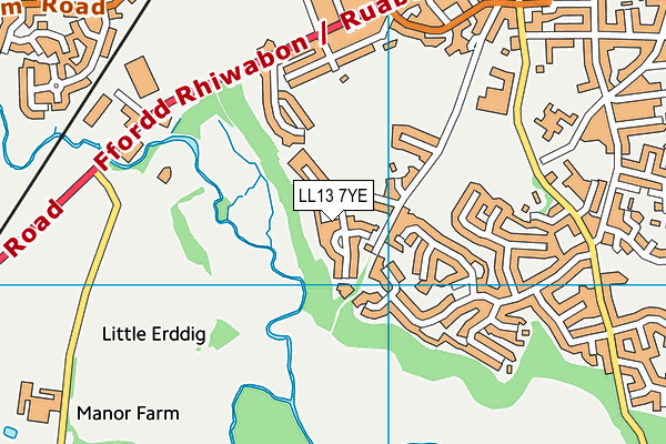 LL13 7YE map - OS VectorMap District (Ordnance Survey) LL13 7YE map - OS VectorMap District (Ordnance Survey)