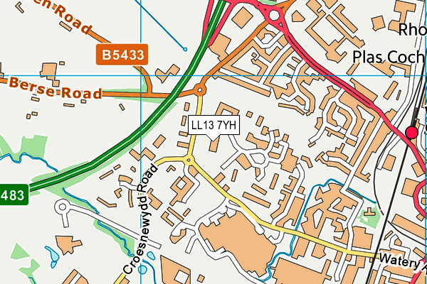 LL13 7YH map - OS VectorMap District (Ordnance Survey) LL13 7YH map - OS VectorMap District (Ordnance Survey)