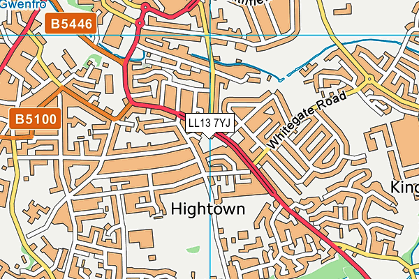 LL13 7YJ map - OS VectorMap District (Ordnance Survey) LL13 7YJ map - OS VectorMap District (Ordnance Survey)