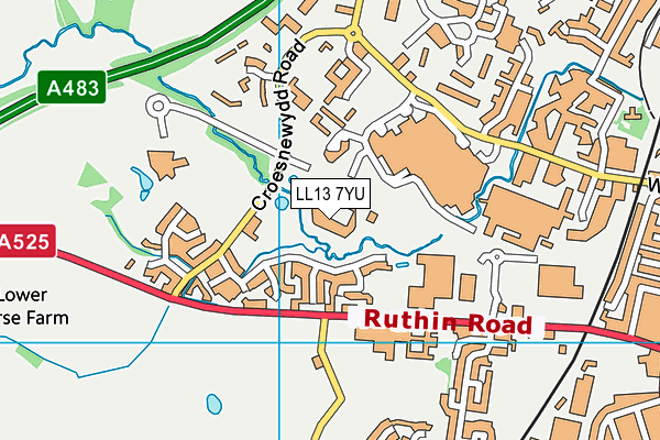 LL13 7YU map - OS VectorMap District (Ordnance Survey) LL13 7YU map - OS VectorMap District (Ordnance Survey)