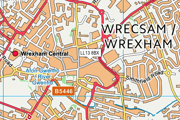 LL13 8BX map - OS VectorMap District (Ordnance Survey) LL13 8BX map - OS VectorMap District (Ordnance Survey)